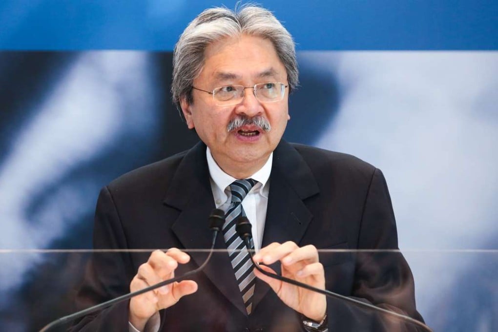 Hong Kong Financial Secretary John Tsang speaks at the launch ceremony of the HSBC-ASTRI fintech research and development initiative on Monday. Photo: Edward Wong