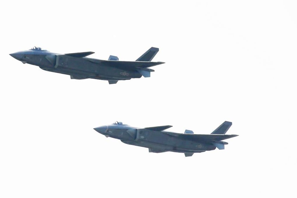 J-20 stealth aircraft flying at the Zhuhai air show on Tuesday. Photo: Dickson Lee