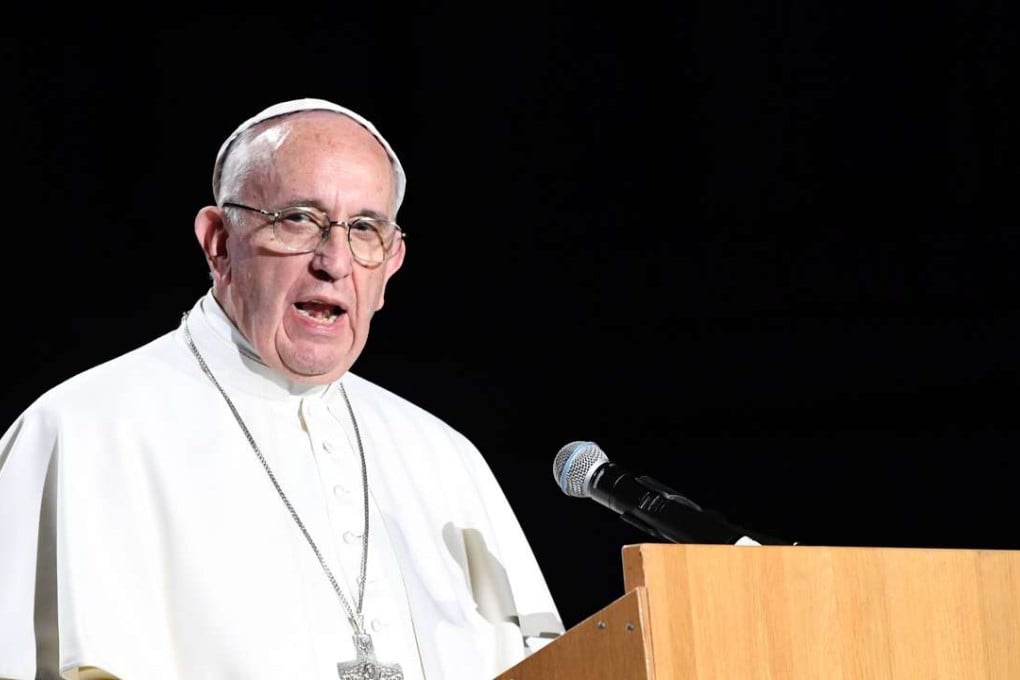 Pope Francis addresses an ecumenical event at the Malmo Arena in Malmo, Sweden. Pope Francis kicked off a two-day visit to Sweden to mark the 500th anniversary of the Reformation -- a highly symbolic trip, given that Martin Luther's dissenting movement launched centuries of bitter and often bloody divisions in Europe. Photo: AFP