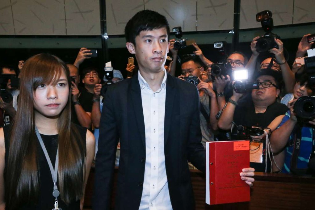 Chinese state media stepped up its attacks on the Youngspiration duo, Yau Wai-ching (left) and Sixtus Baggio Leung Chung-hang. Photo: SCMP Pictures