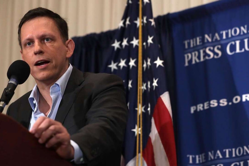 Tech entrepreneur Peter Thiel speaks at the National Press Club on Monday in Washington, DC. Thiel discussed his support for Republican presidential nominee Donald Trump. Photo: AFP