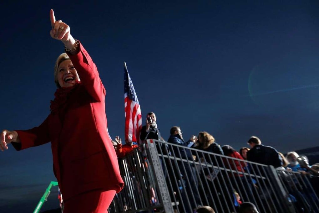 US Democratic presidential nominee Hillary Clinton acknowledges the crowd at a campaign rally in Cincinnati, Ohio. Photo: Reuters