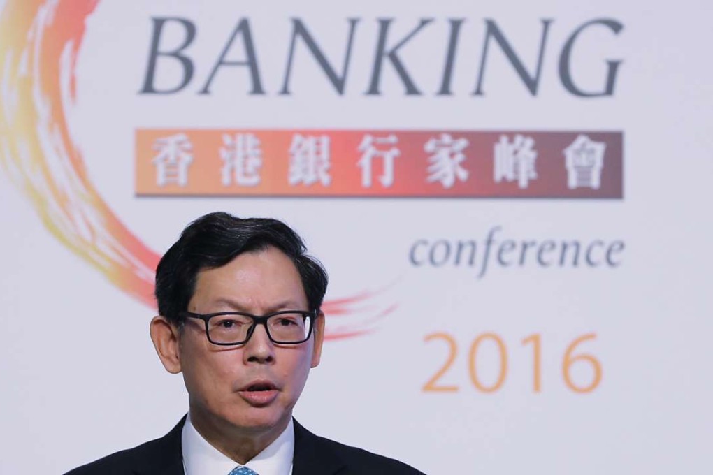Norman Chan Tak-Lam, Chief Executive of the Hong Kong Monetary Authority at the 2016 Hong Kong Institute of Bankers' Banking Conference in September. Photo: Edward Wong