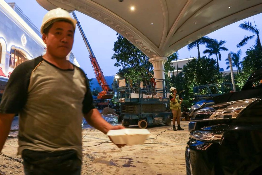 A shot taken in August during construction of the casino. “The ramp-up at Wynn Palace is clearly taking a little longer than we expected,” said Matthew Maddox, president of Las Vegas-based Wynn Resorts, on Thursday. Photo: Jonathan Wong