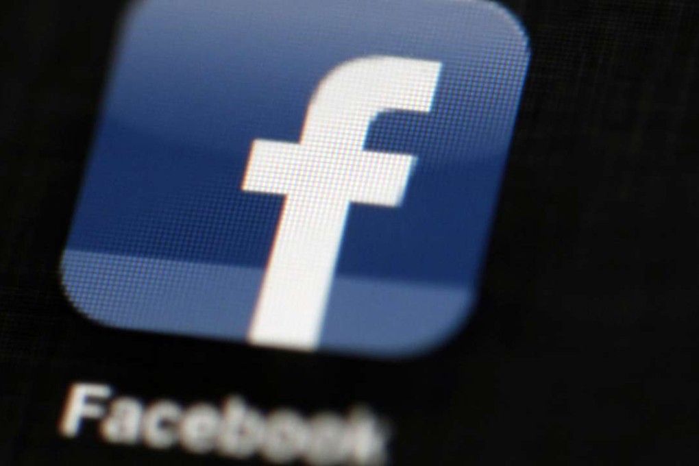 The Facebook logo is displayed on an iPad in Philadelphia. Photo: AP