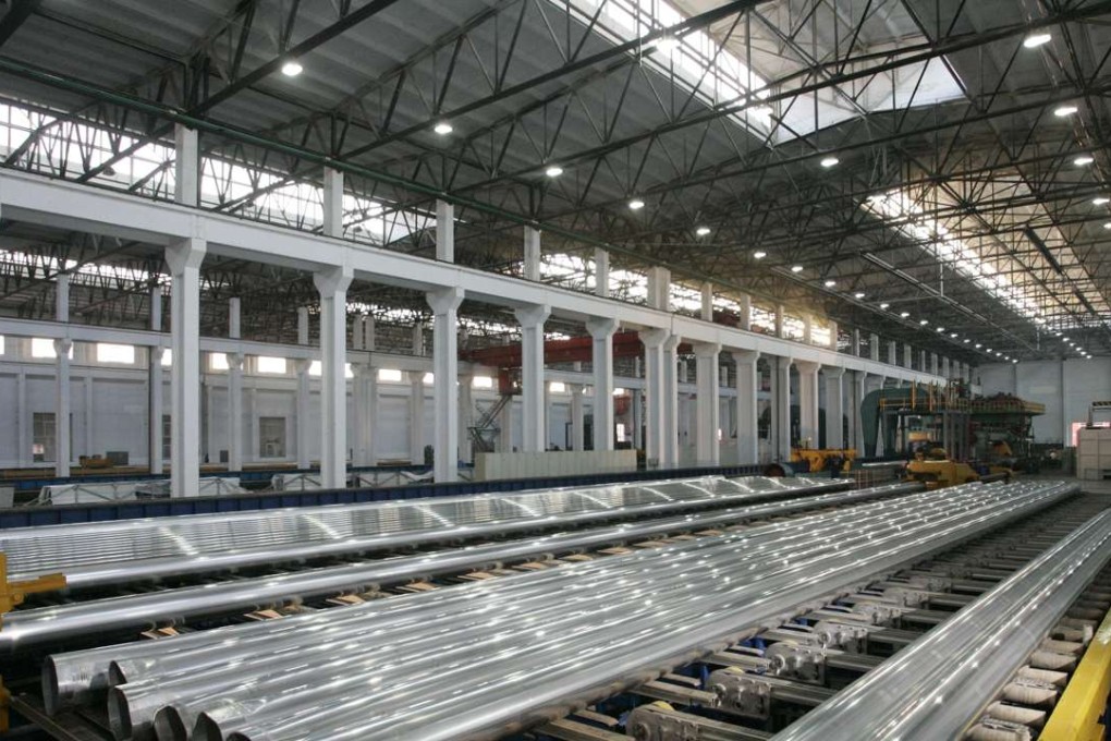 China Zhongwang Holdings Ltd, based in Liaoning province, is Asia’s largest producer of extruded aluminium rods and bars. Photo: SCMP