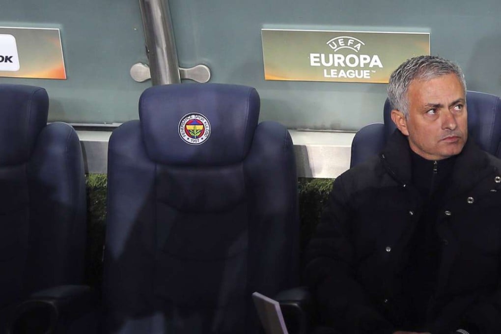 Manchester United manager Jose Mourinho cuts a lonely figure as his team’s poor form continues in Turkey. Photo: AP