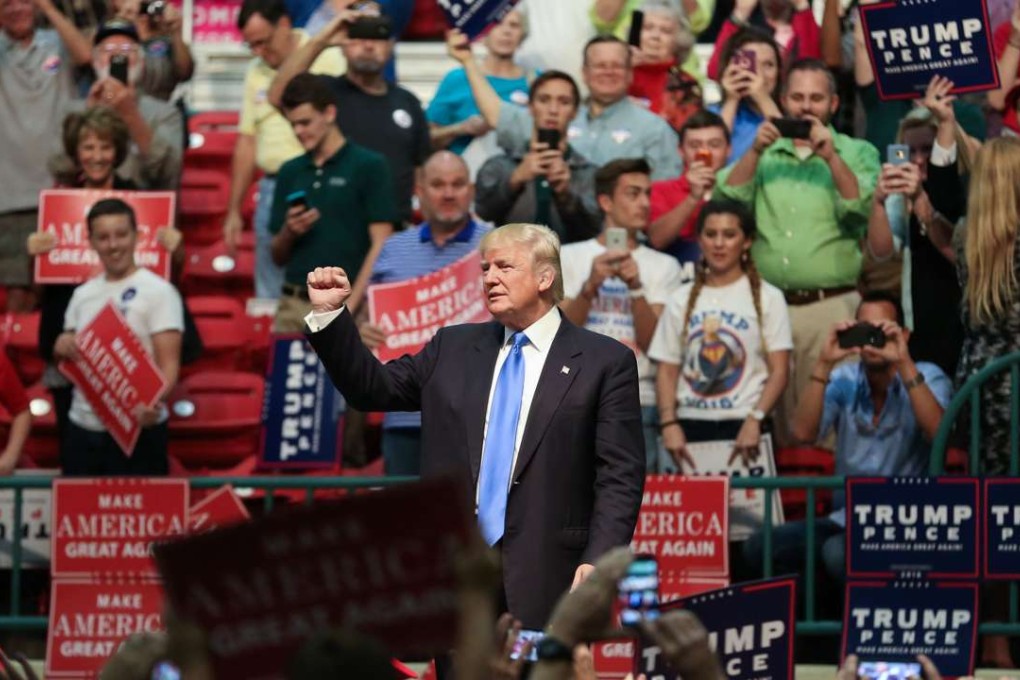 Republican presidential nominee Donald Trump speaks during a campaign rally inside the Cabarrus Arena 7 Events Center in Concord, North Carolina. Photo: AFP