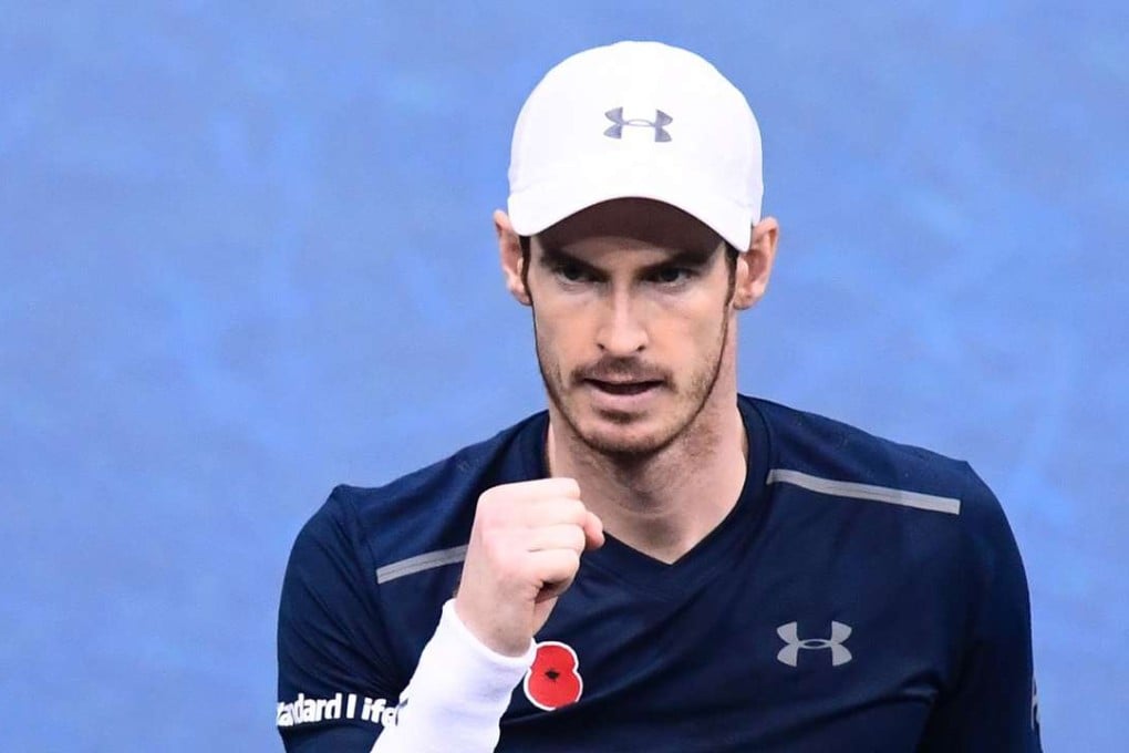 Britain's Andy Murray celebrates after beating Tomas Berdych in the Paris Masters quarter-finals. One day later he would become world number one. Photo: AFP