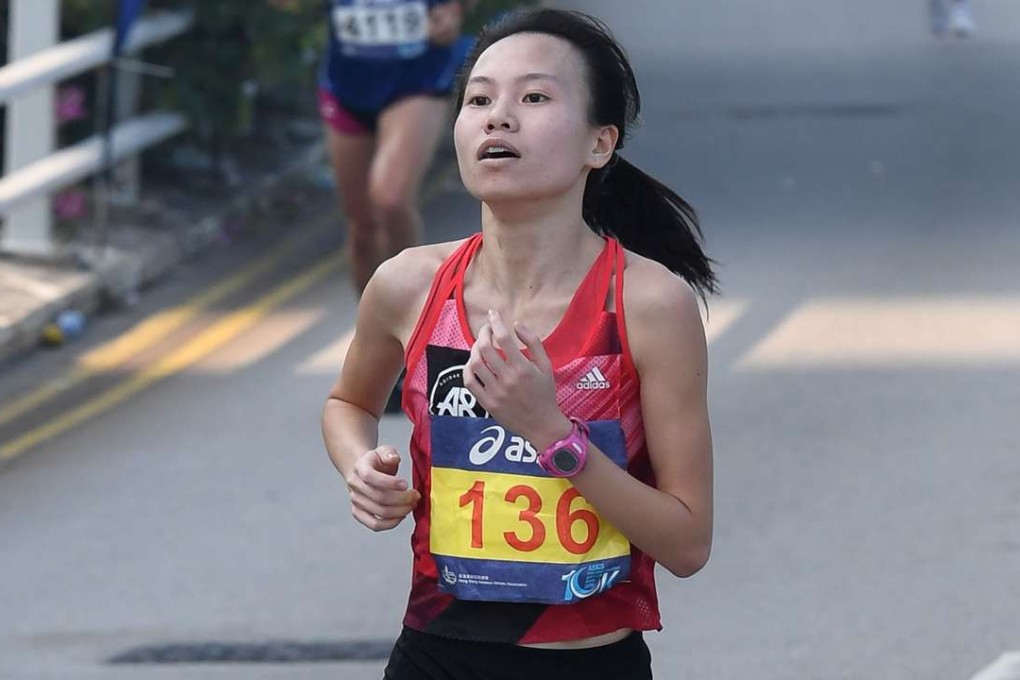 Women's winner Mabel Lui pushes on during the Hong Kong 10km Challenge. Photos: Richard Castka