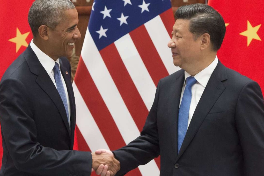 President Xi Jinping and US President Barack Obama shake hands in Hangzhou on September 3, on the eve of the G20 summit. Photo: AFP
