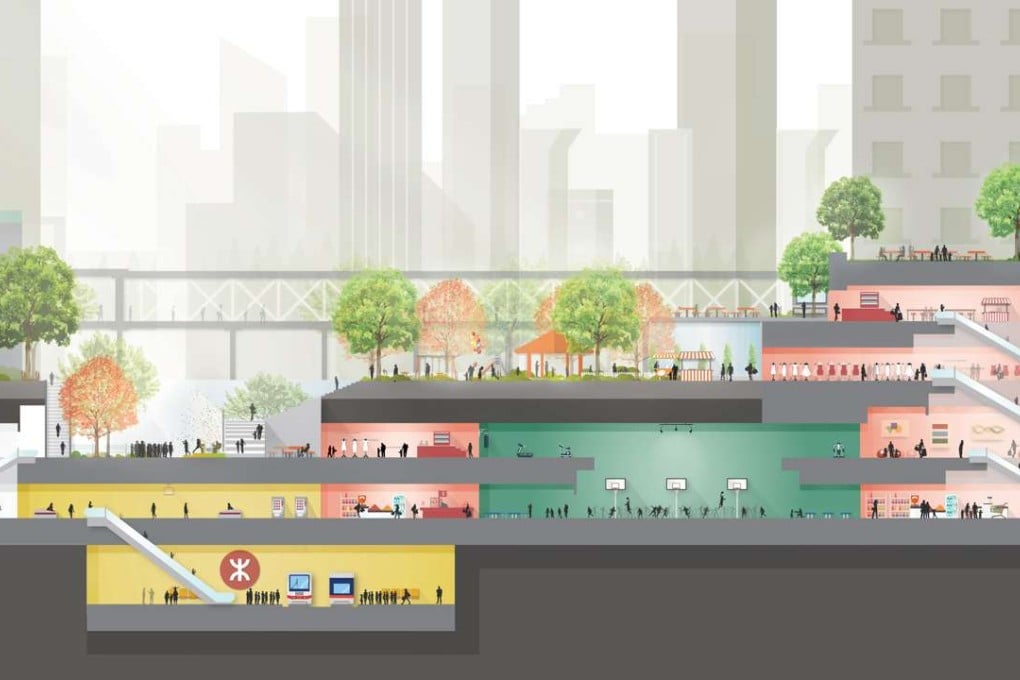 Designs from the government’s public engagement on the proposed underground space development. Photo: SCMP Pictures