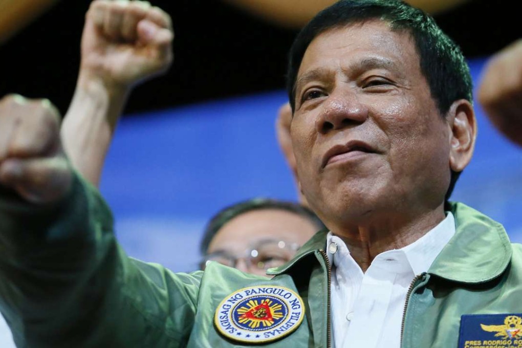 Philippine President Rodrigo Duterte at his “talk with the airmen” at the Philippine Air Force headquarters in suburban Pasay city, Manila, in September. Photo: AP