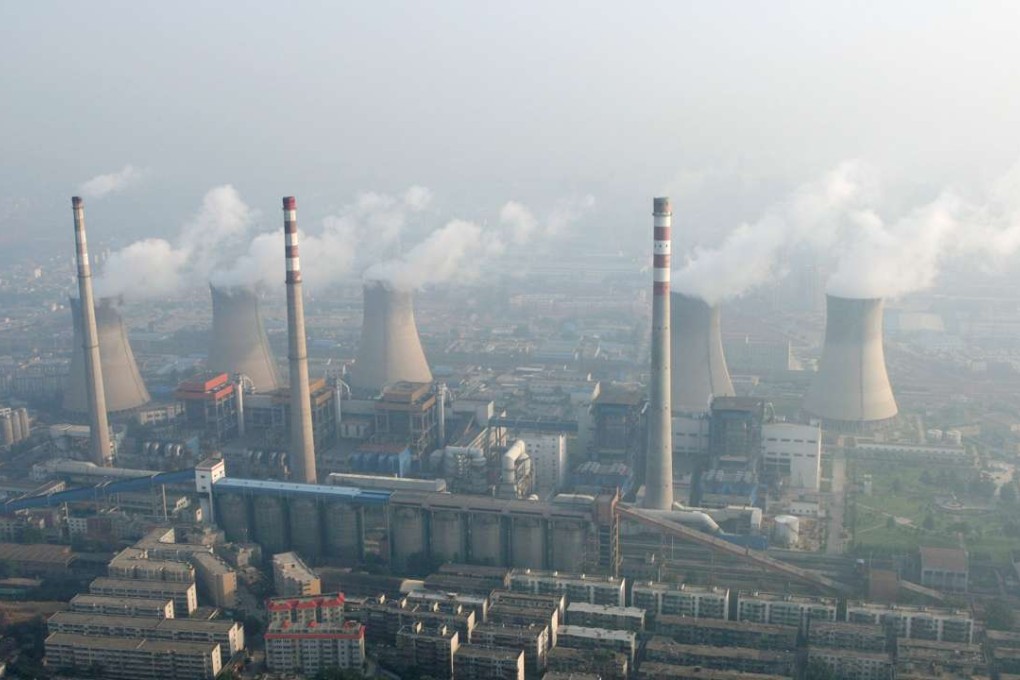 A file picture of pollution produced by a coal-fuelled power station in Zhengzhou. Use of coal has fallen as China’s economy slows. Photo: Reuters