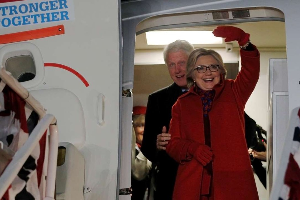US Democratic presidential nominee Hillary Clinton, with her husband former US President Bill Clinton at her side. Photo: Reuters
