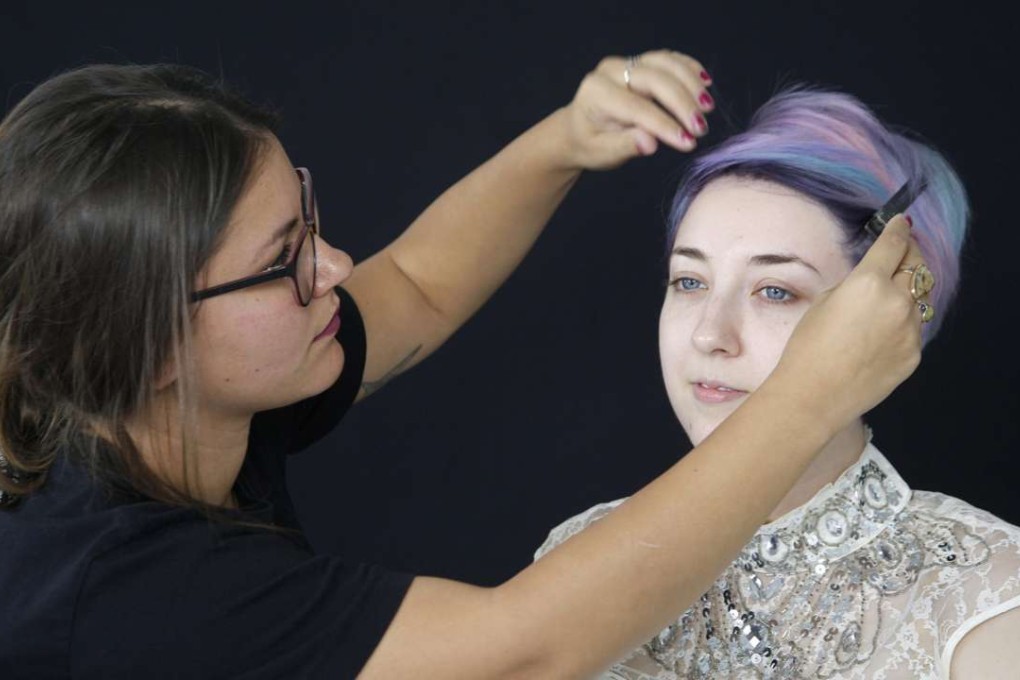 Make-up artist Amber Talarico at work in a Becoming video on Facebook Live. Photo: TNS