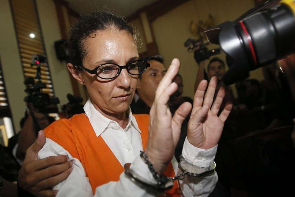 Australian Sara Connor is escorted to a courtroom for her trial at the Denpasar District Court in Bali. Photo: EPA