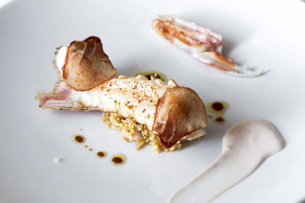 Epure’s blue lobster with brioche, apple and pomelo.