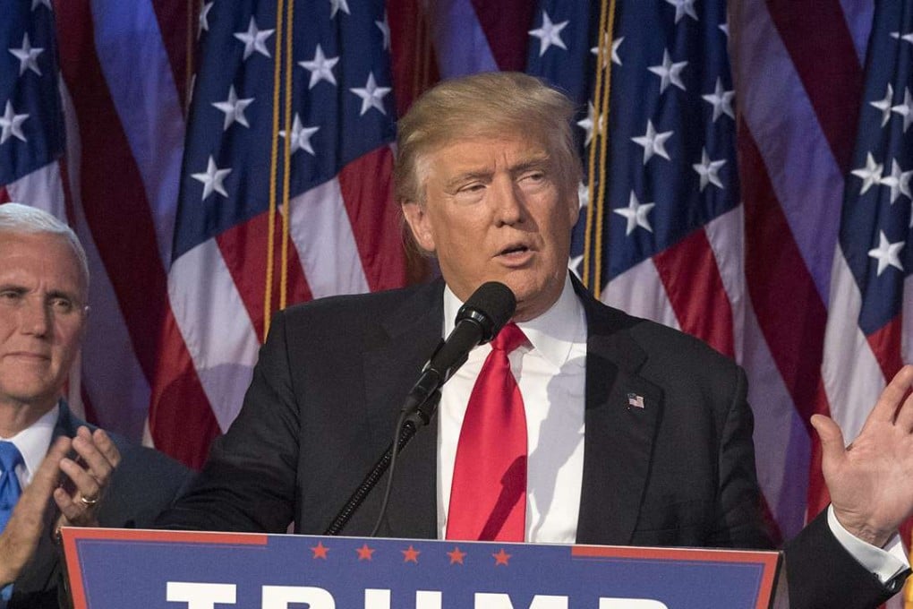 President-elect Donald Trump speaks to supporters after winning the election. Photo: Newsday/TNS