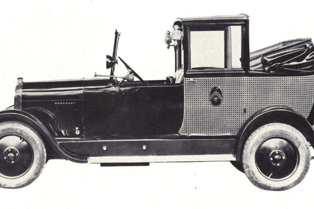 A 1926 Citroen B14 Landaulette Taxi, similar to the first taxis that appeared in Hong Kong.