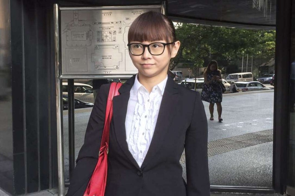 Kan Woon-tsz leaves the District Court in Wan Chai. Photo: Eddie Lee