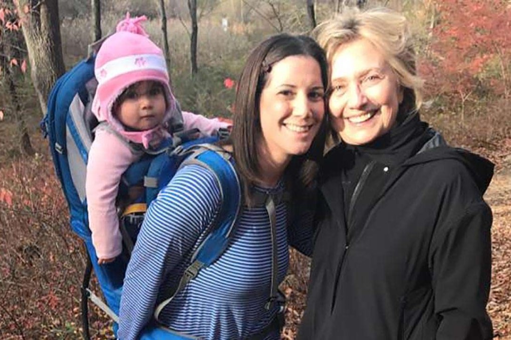 Margot Gerster bumped into Hillary Clinton while out trekking. Photo: Facebook
