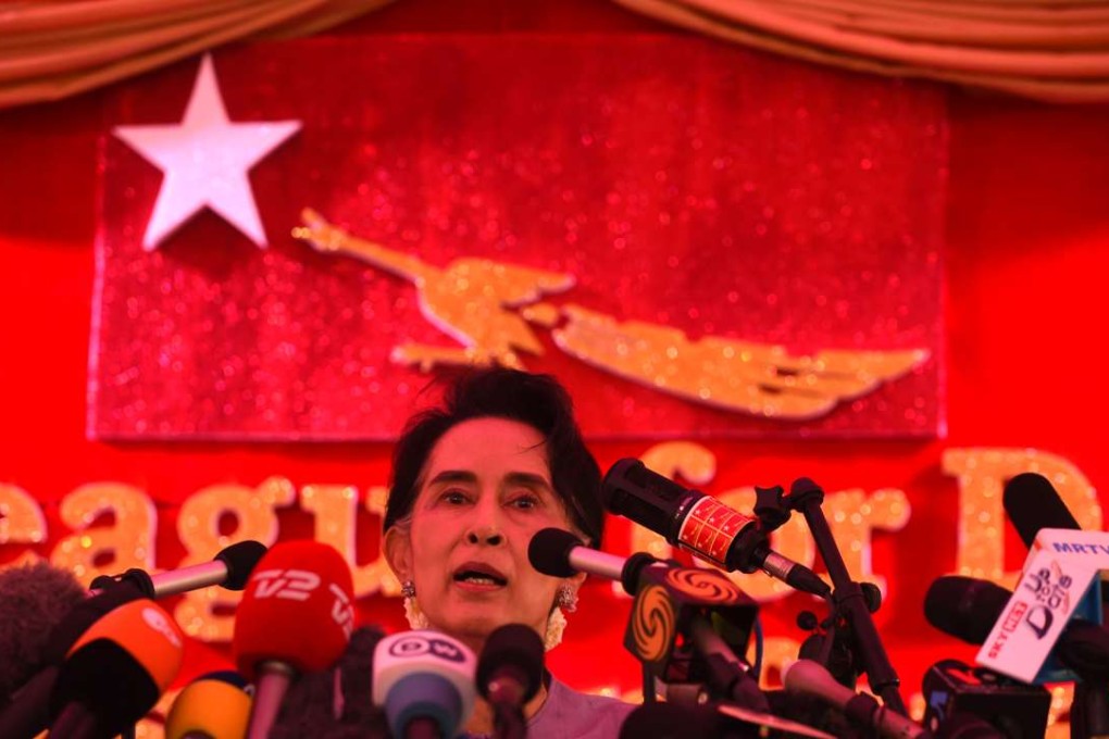 Myanmar opposition leader Aung San Suu Kyi ahead of the landmark elections last year. One year on, a bitter reality is setting in. Photo: AFP