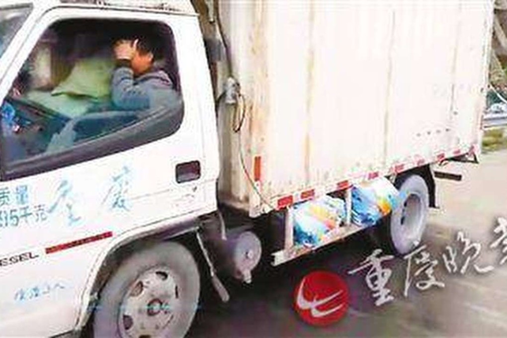 Authorities noticed the overloaded truck when the driver stopped at a toll gate. Photo: SCMP Pictures
