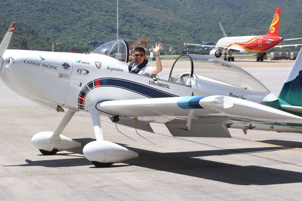 Pilot Hank Cheng in the B-KOO Inspiration at Hong Kong International Airport. Photo: Dickson Lee