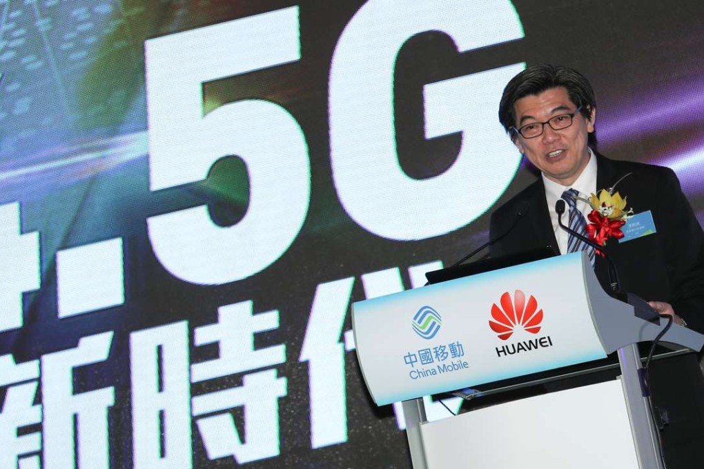 Sean Lee, chief executive officer of CMHK, attends the 4.5G network launch ceremony in Hong Kong on Monday. Photo: Nora Tam