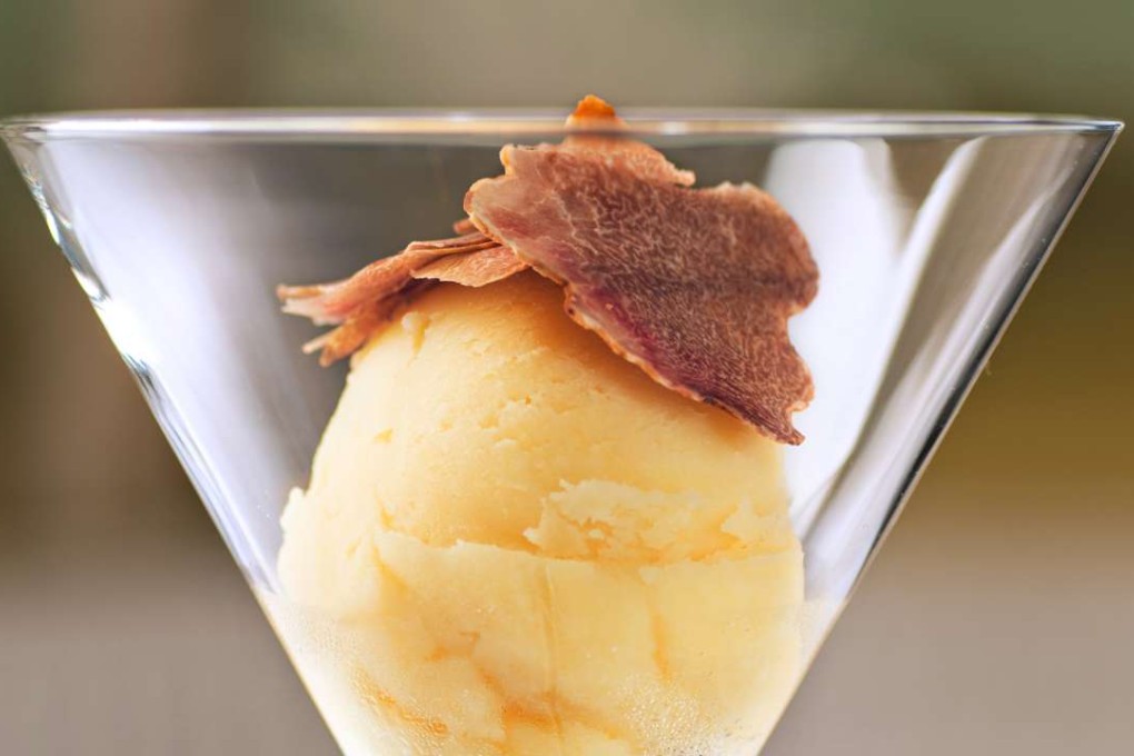 White truffle ice cream at Gradini