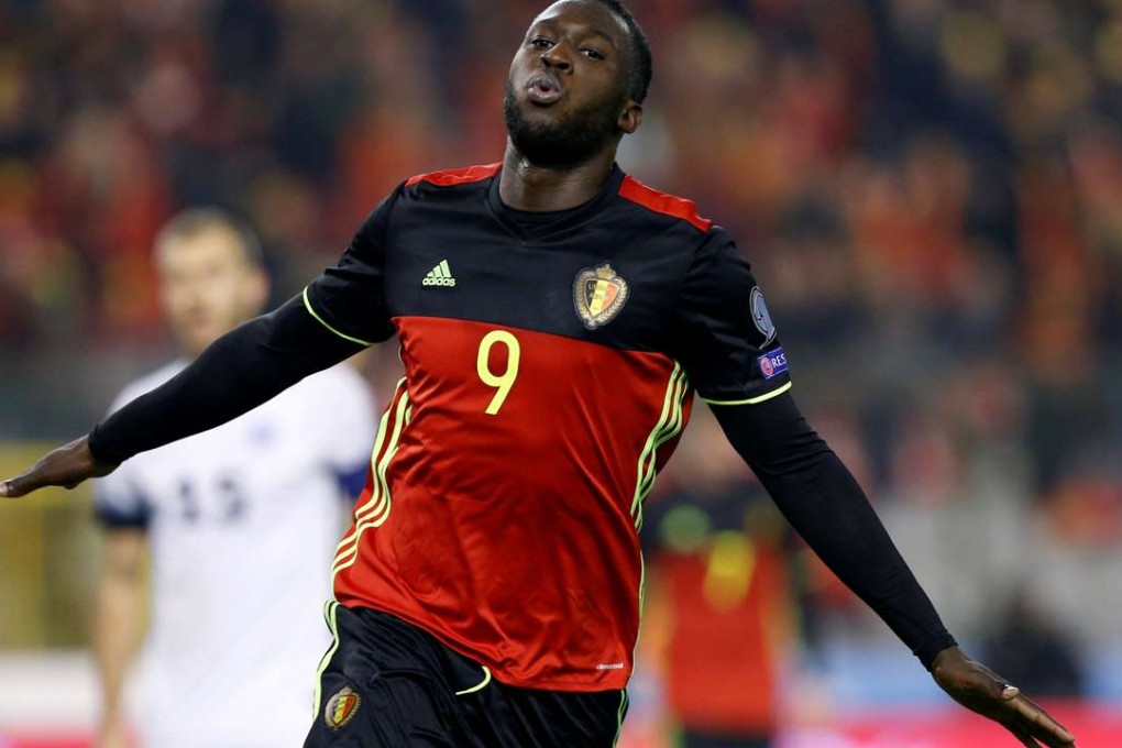 Belgium's Romelu Lukaku celebrates after scoring against Estonia. Photo: Reuters