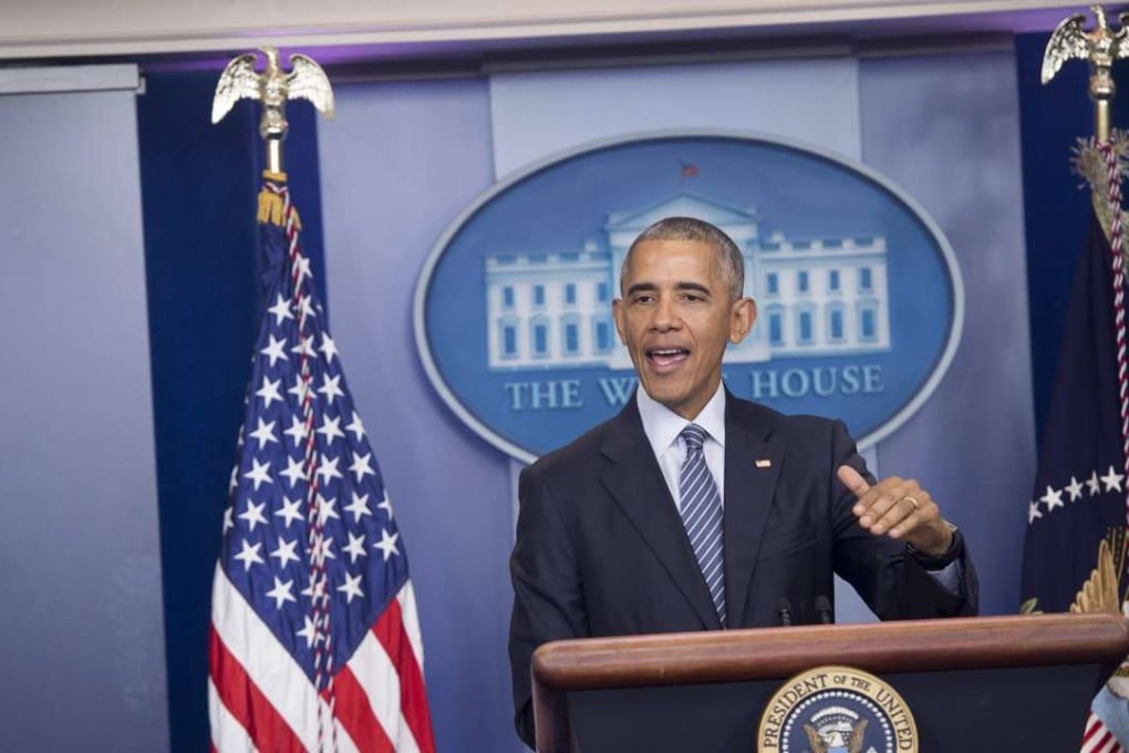 US President Barack Obama spoke with the press this afternoon in his first news conference since last week’s election results. Photo: AFP