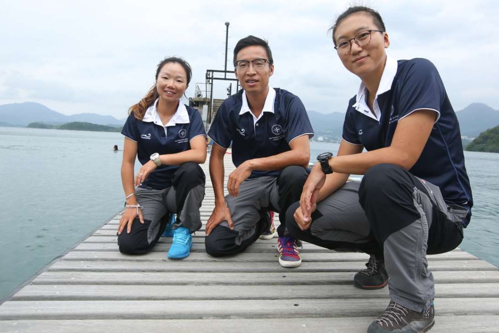 Outward Bound Hong Kong community projects officers (from left) Karen Chan, Tommy Yuen and Mic Chu. Photo: Edmond So