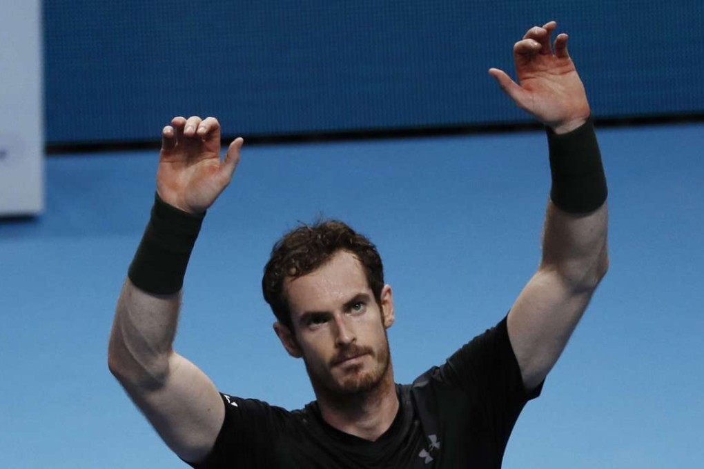 Great Britain’s Andy Murray celebrates after winning his round robin match against Croatia’s Marin Cilic at the ATP Tour Finals in London. Photo: Reuters