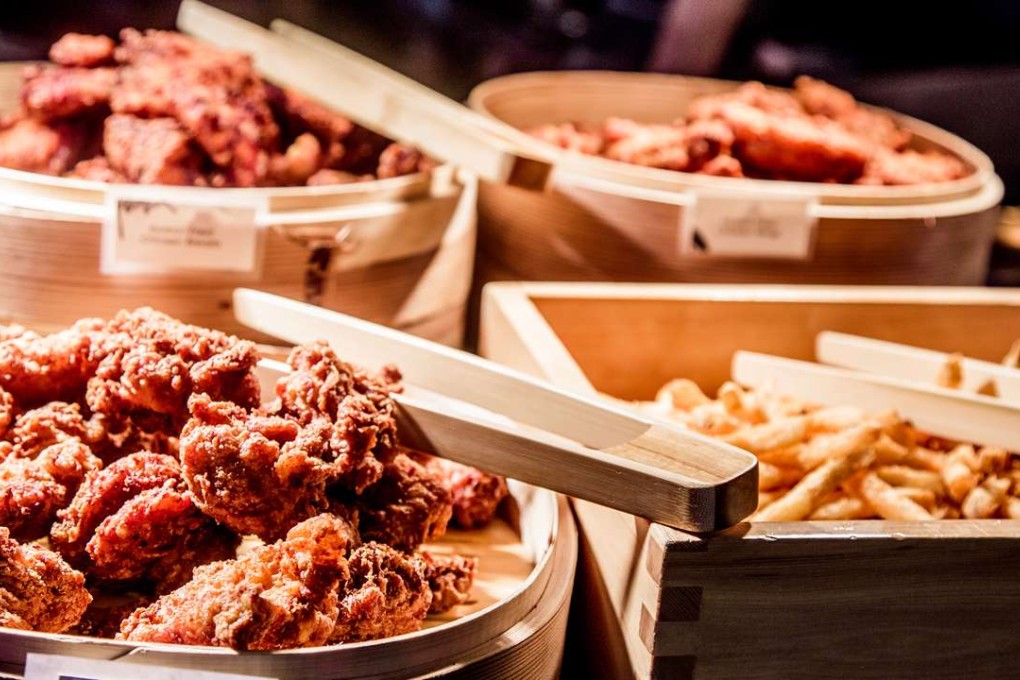 Korean fried chicken, tofu and fries at Jinnjuu