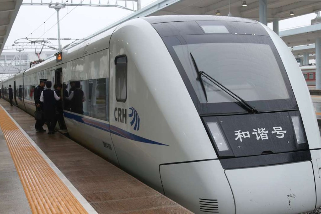 A bullet train at Haikou station in Hainan province.The railway is among formerly “untouchable”, strategic and SOE-dominated sectors being opened up for mixed ownership as part of a pilot reform programme in China. Photo: Xinhua
