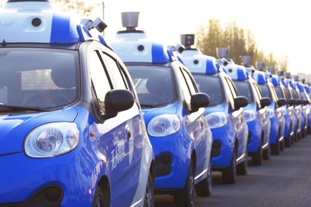 Baidu is among China’s top Internet companies that will to sponsored content and targeted ads to make up a bigger share of revenues. Baidu’s driverless car fleet were a demonstration highlight in Wuzhen during the World Internet Conference. Photo: SCMP Handout