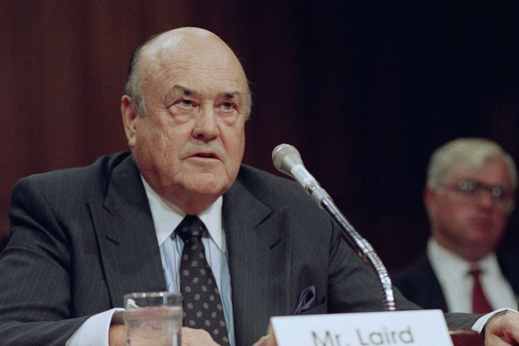 In this 1992 file photo, former US Defence Secretary Melvin Laird testifies on Capitol Hill in Washington. Photo: AP