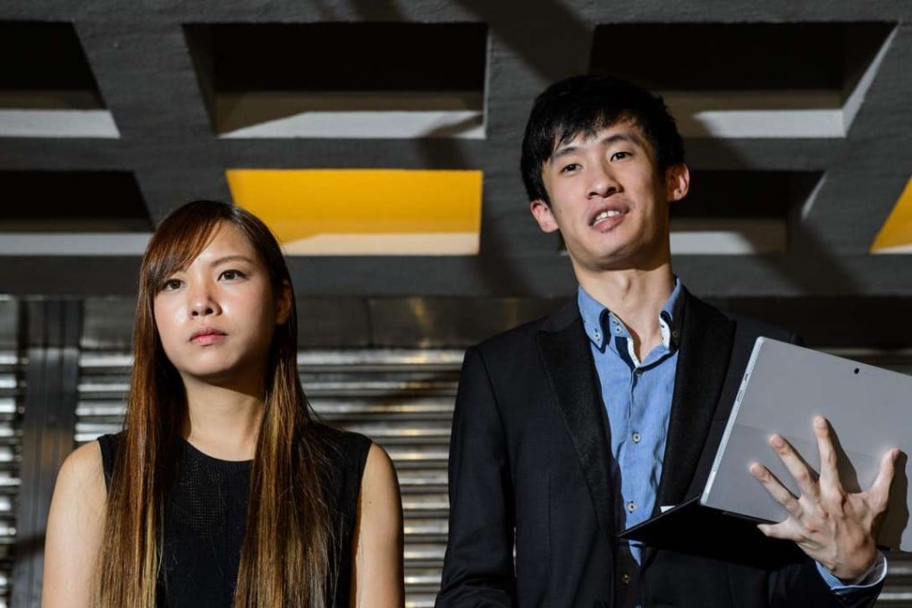 Pro-independence lawmakers Baggio Leung and Yau Wai-ching will move to appeal the disqualification from parliament. Photo: AFP