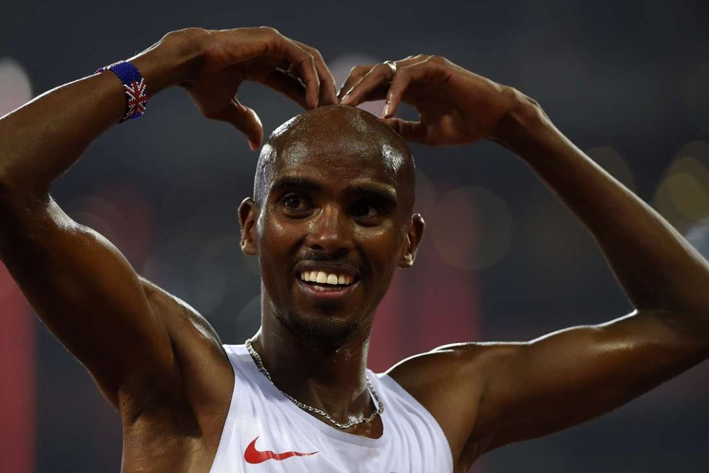 Britain's Mo Farah strikes his signature “mobot” pose. In 1881, there were only five Farahs in the UK, by 2011, there were 1,502, almost all thought to be of Muslim origin, for whom the name is based on the Arabic for joy, happiness and delight. Picture: AFP