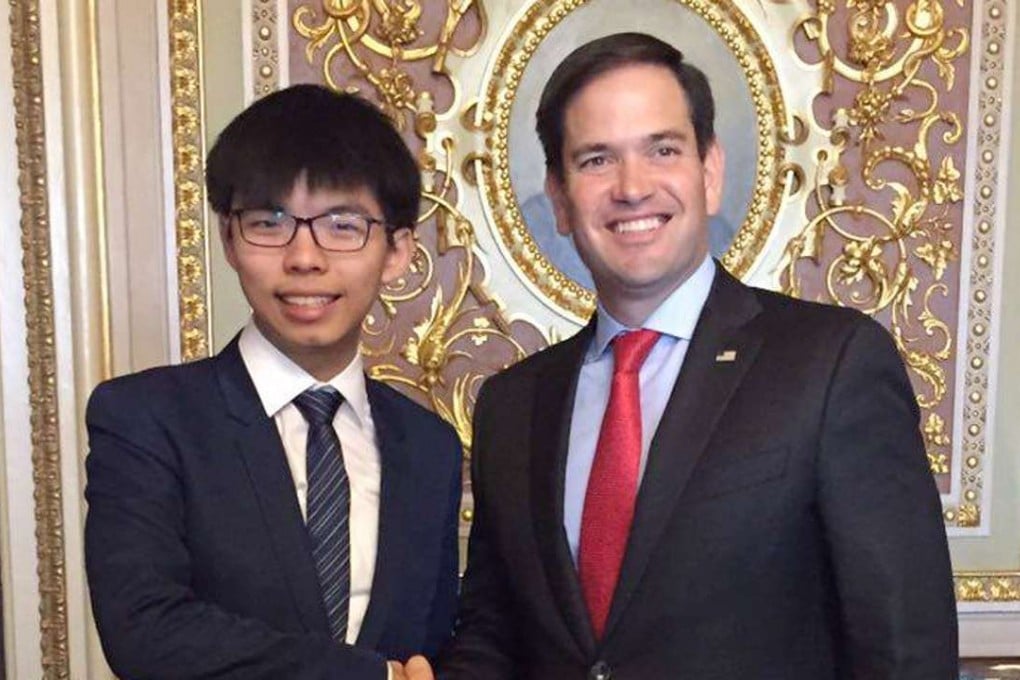 Joshua Wong meets Senator Marco Rubio in Washington. Photo: SCMP Pictures