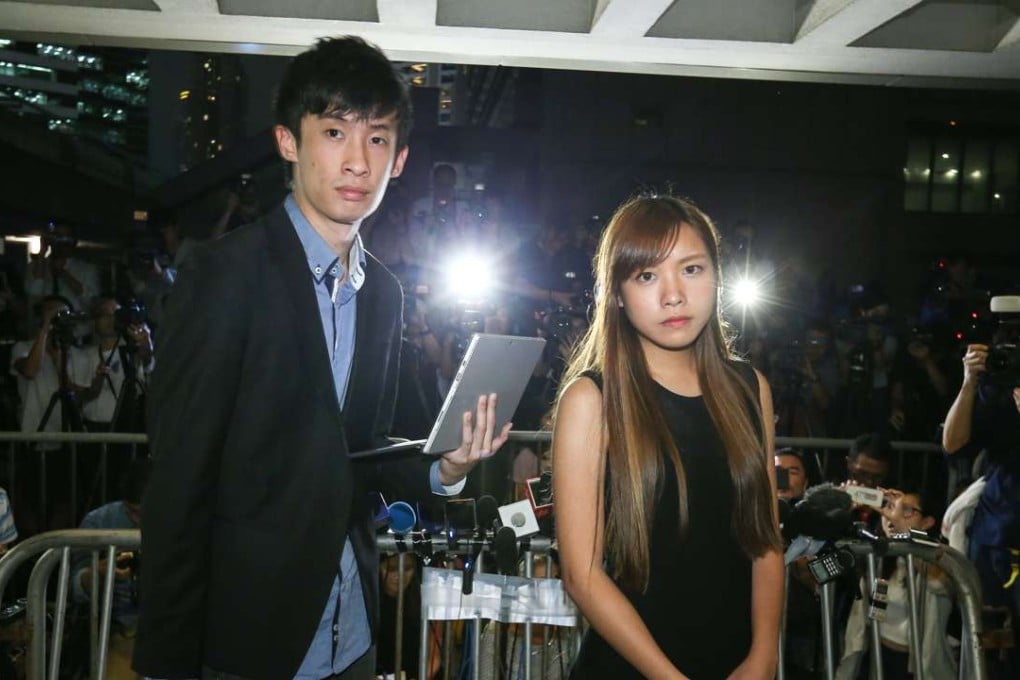 Localist lawmakers Sixtus Baggio Leung Chung-hang and Yau Wai-ching were disqualified from the Legco. Photo: Dickson Lee