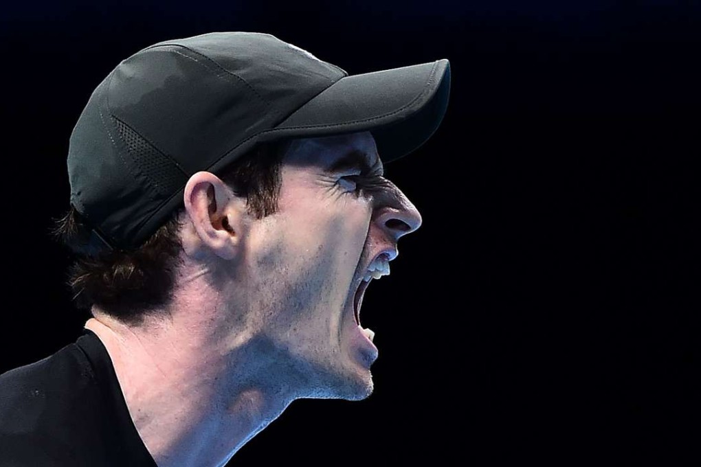 T Britain's Andy Murray reacts after losing the first set against Japan's Kei Nishikori during their round robin stage men's singles match on day four of the ATP World Tour Finals tennis tournament in London on November 16, 2016. / AFP PHOTO / Glyn KIRK