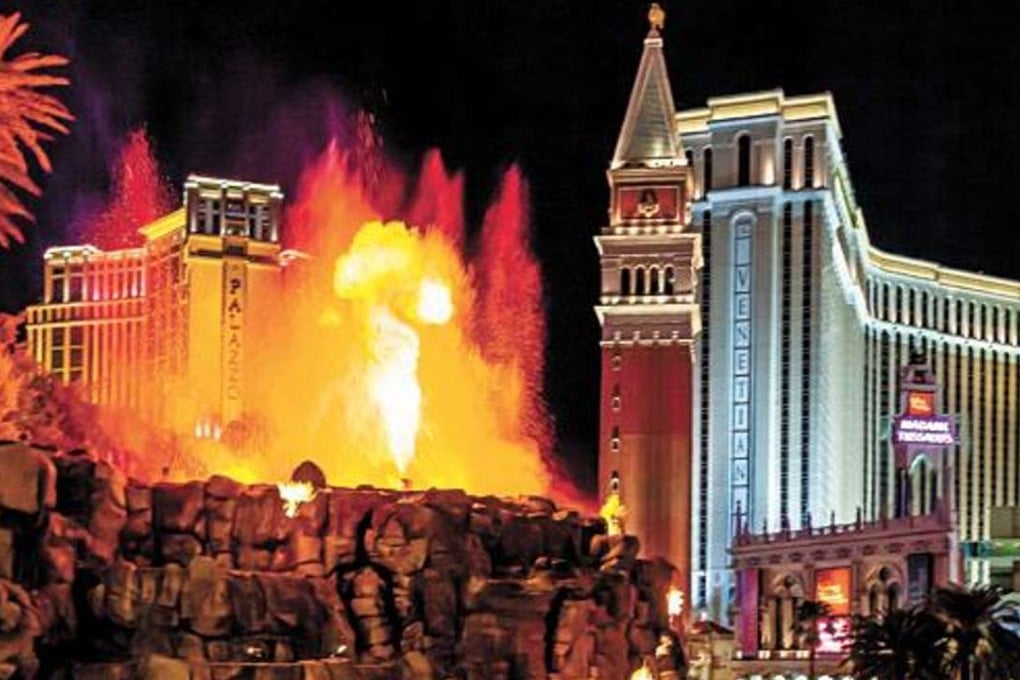 The Las Vegas volcano - proof you are no longer in Kansas.