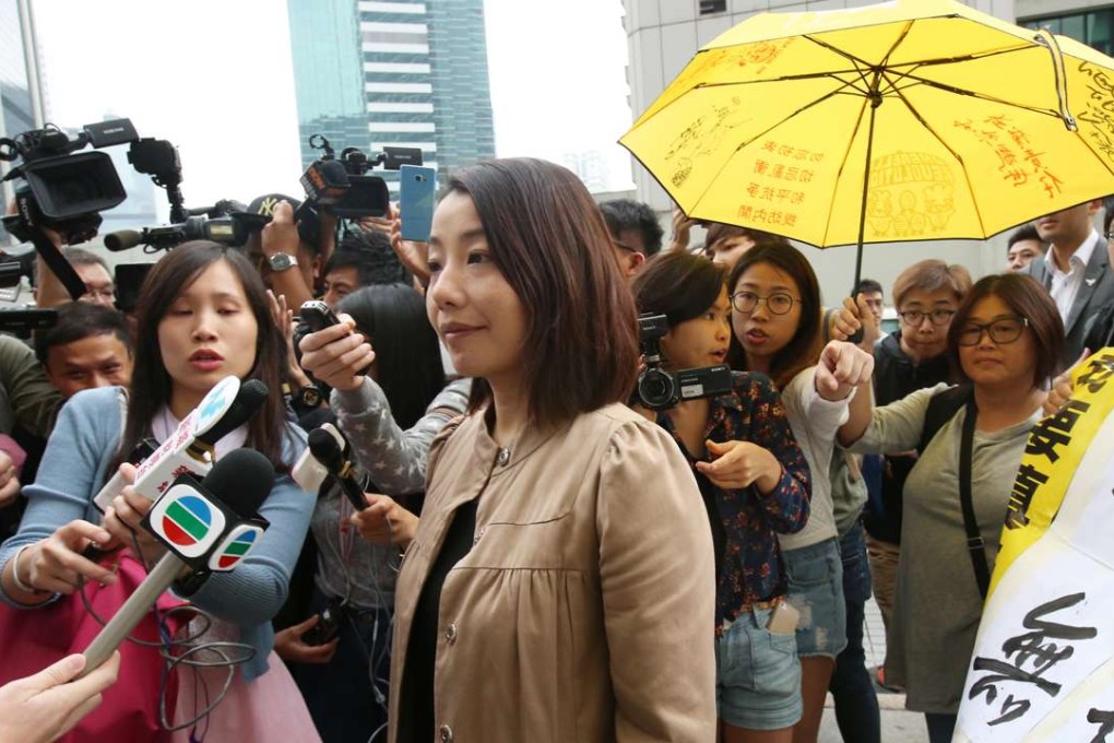 Lau Siu-lai took long pauses between words the first time she read her oath and explained later on Facebook that she had meant to render it meaningless. Photo: David Wong