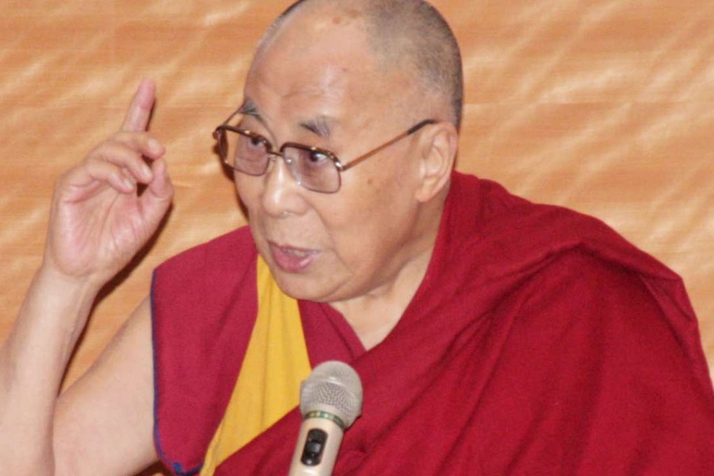 The Dalai Lama makes a speech in front of about 230 people, many of them lawmakers, in Tokyo. Photo: Kyodo
