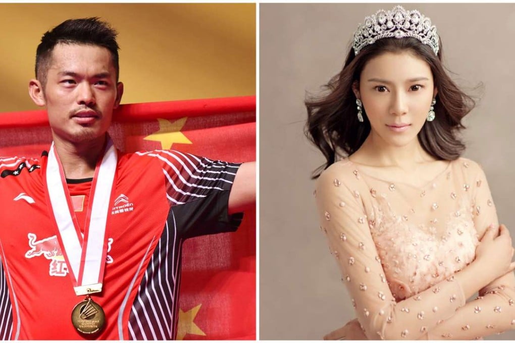 Lin Dan and model Zhao Yaqi.
