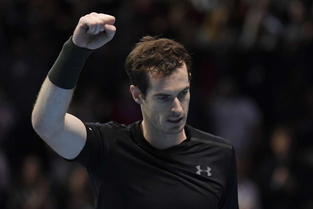 Andy Murray celebrates beating Stan Wawrinka to qualify for the semi-finals of the ATP Tour Finals event in London. Photo: Reuters