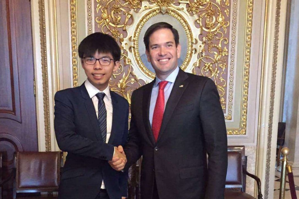 Joshua Wong meets Senator Marco Rubio in Washington. Photo: SCMP Pictures
